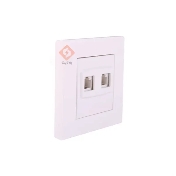 پریز سوکت شبکه-1 cat6 + cat6 جهان الکتریک مدل کارن