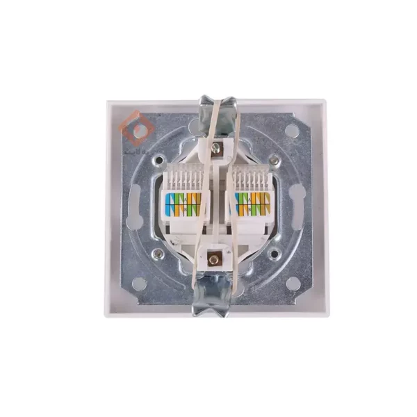 پریز سوکت شبکه-2 cat6 + cat6 جهان الکتریک مدل کارن